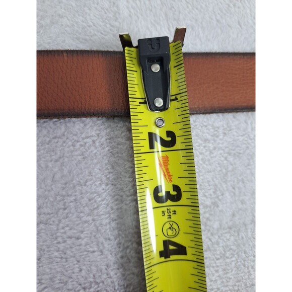 Madewell Brown Leather Belt Womens Small Distressed Brass Buckle Country Classic - Picture 8 of 10